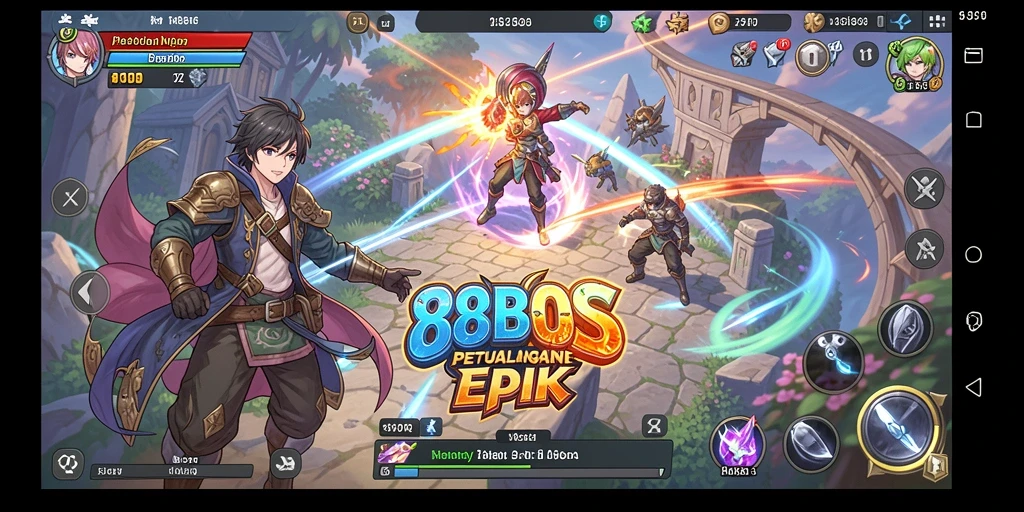 Screenshot gameplay 88BOS yang menampilkan aksi seru karakter anime.