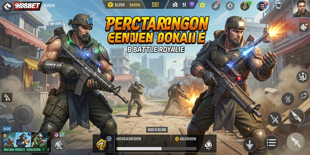 Tampilan gameplay mendebarkan dalam 988BET Battle Royale.