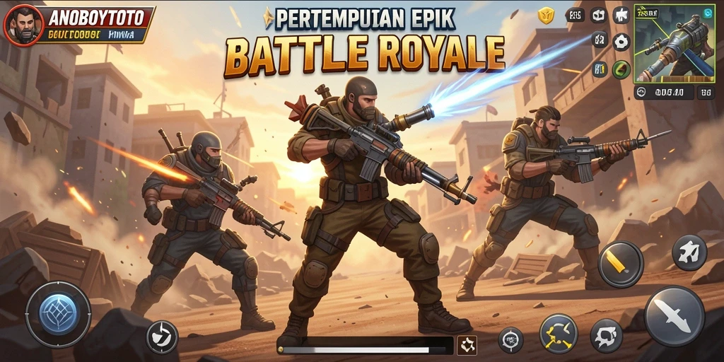 Tangkapan layar aksi seru dari permainan Battle Royale ANOBOYTOTO.