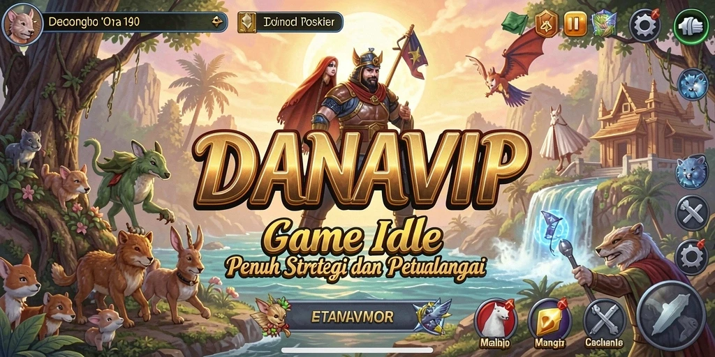 Tampilan gameplay utama dari DANAVIP, menunjukkan aksi Idle yang menawan.