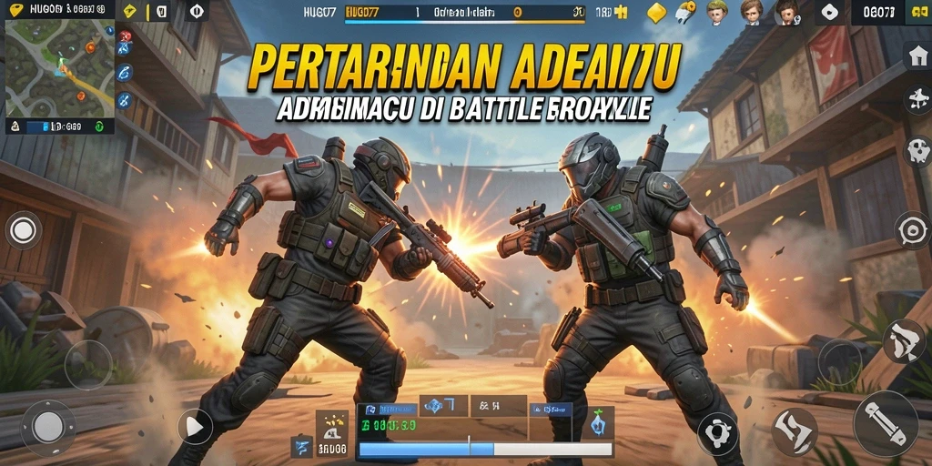 Gameplay seru HUGO77 dengan grafik memukau dalam aksi Battle Royale.