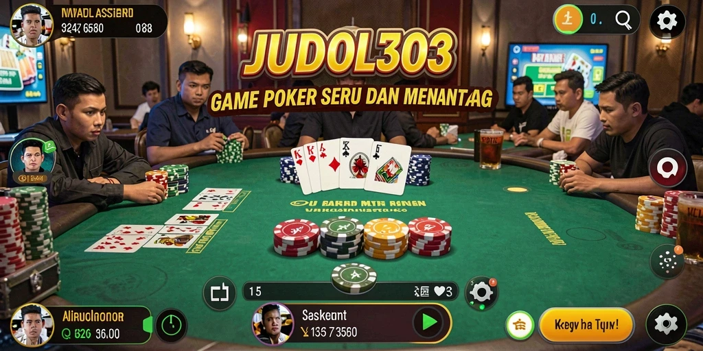 Screenshot gameplay JUDOL303 dengan suasana permainan poker yang menarik.