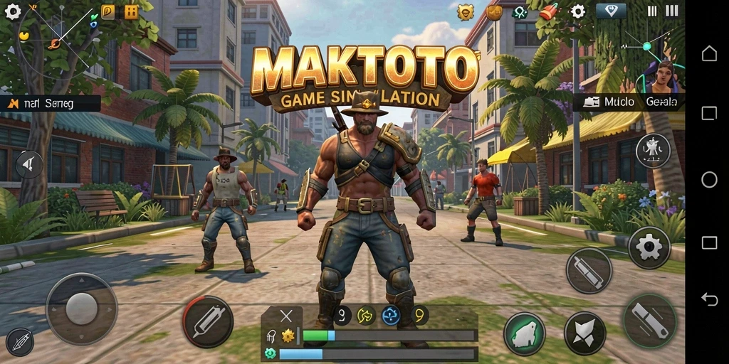 Tampilan gameplay MAKTOTO dengan interaksi karakter yang seru.