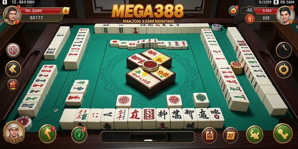 Screenshot MEGA388 menampilkan suasana permainan Mahjong yang menantang.