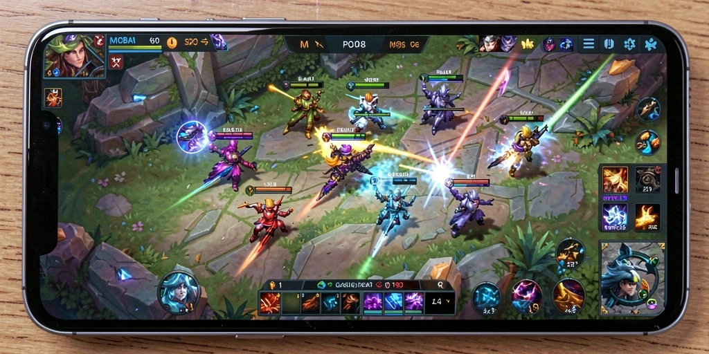 Tampilan gameplay seru di MPO08 dengan aksi MOBA yang mendebarkan.