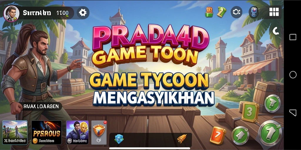 Tampilan gameplay Seru PRADA4D yang menunjukkan pengelolaan bisnis.