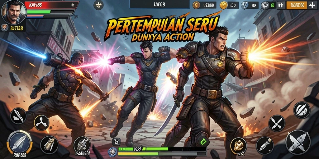 Screenshot gameplay RAFI88 yang menampilkan aksi pertempuran seru.