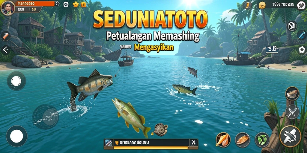 Tampilan menarik dari gameplay SEDUNIATOTO yang menampilkan suasana memancing.