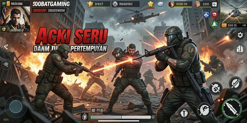 Gameplay seru dalam pertempuran yang intens.