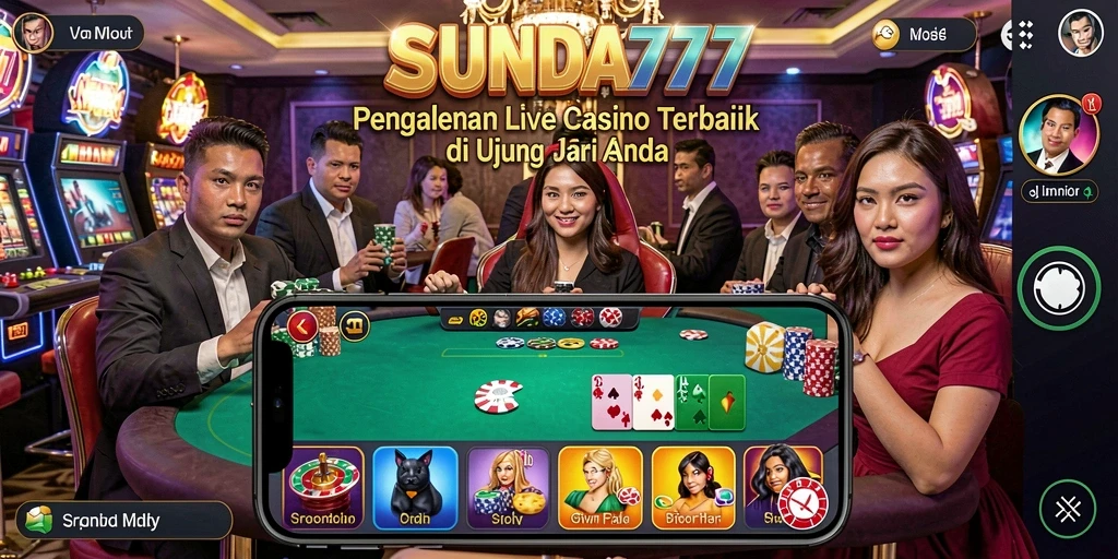 Tampilan menakjubkan dari gameplay Live Casino di SUNDA777.
