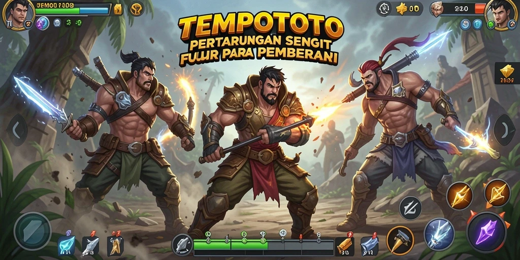 Tampilan aksi epik dari pertarungan sengit di TEMPOTOTO.