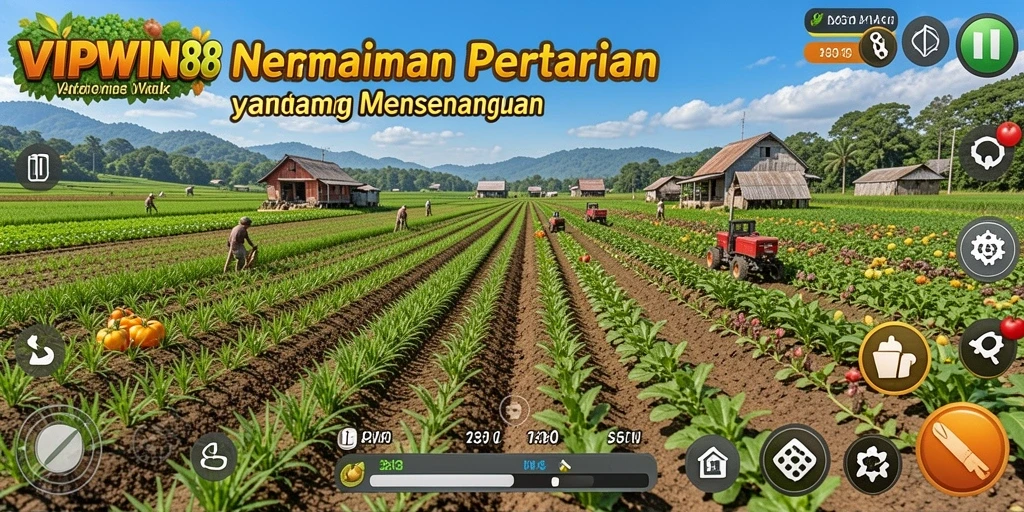 Tangkapan layar gameplay <strong>VIPWIN88</strong> yang menampilkan aktivitas bercocok tanam yang seru.